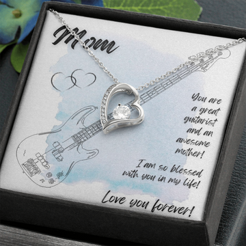 Love You Forever | Bassist Mom | Blue | Necklace - Givtz Back