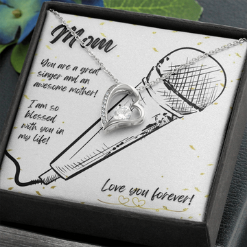 Love You Forever | Singer Mom | Gold Confetti | Necklace - Givtz Back