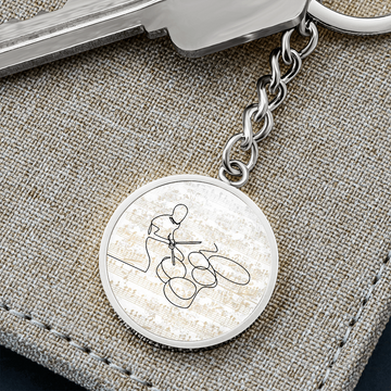 Drums Sheet Music | Circle Pendant Keychain | Gift for Drummer