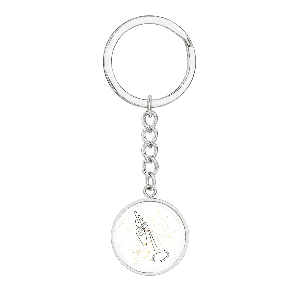 Trumpet Music Notes | Circle Pendant Keychain | Gift for Trumpetist