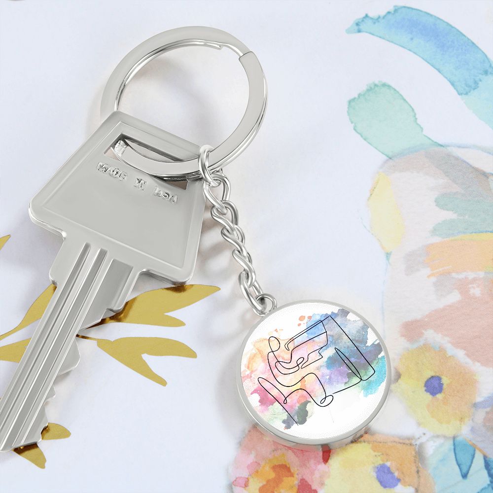 Piano Colorful | Circle Pendant Keychain | Gift for Pianist