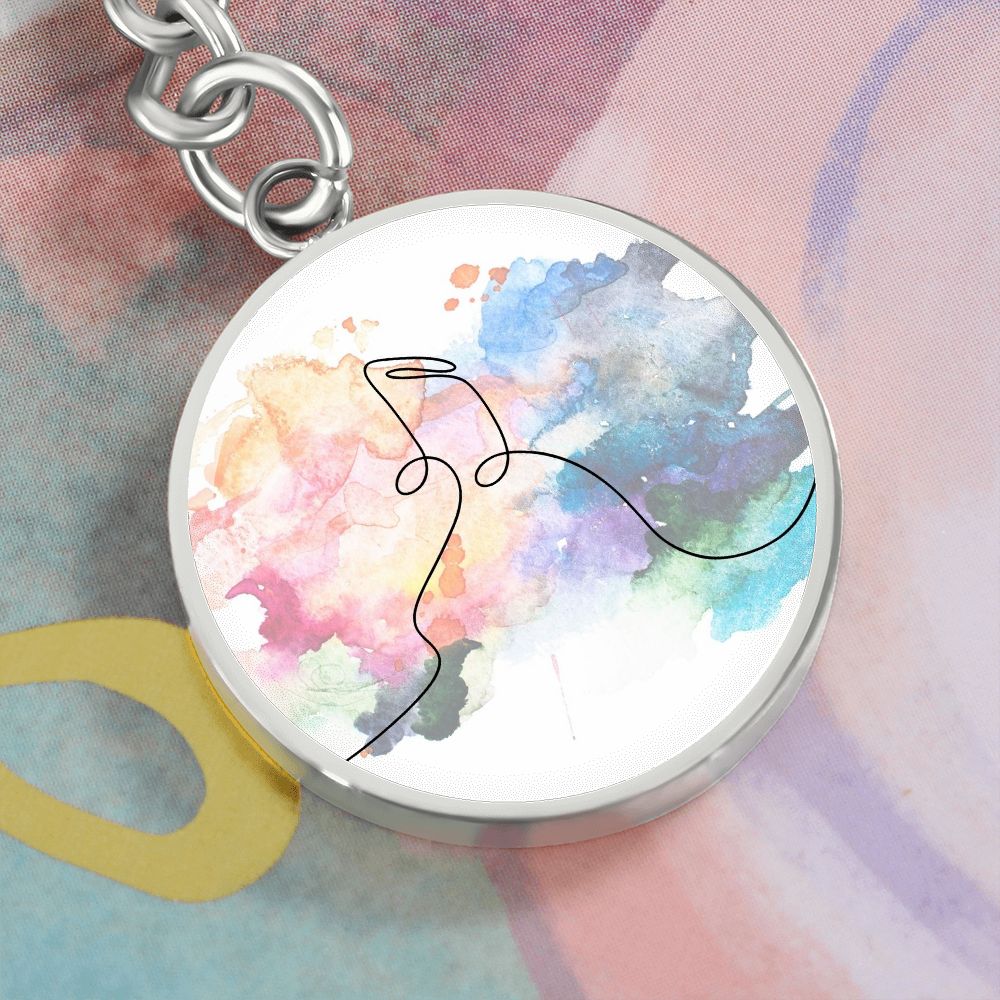 Music Notes Colorful | Circle Pendant Keychain | Gift for Musician