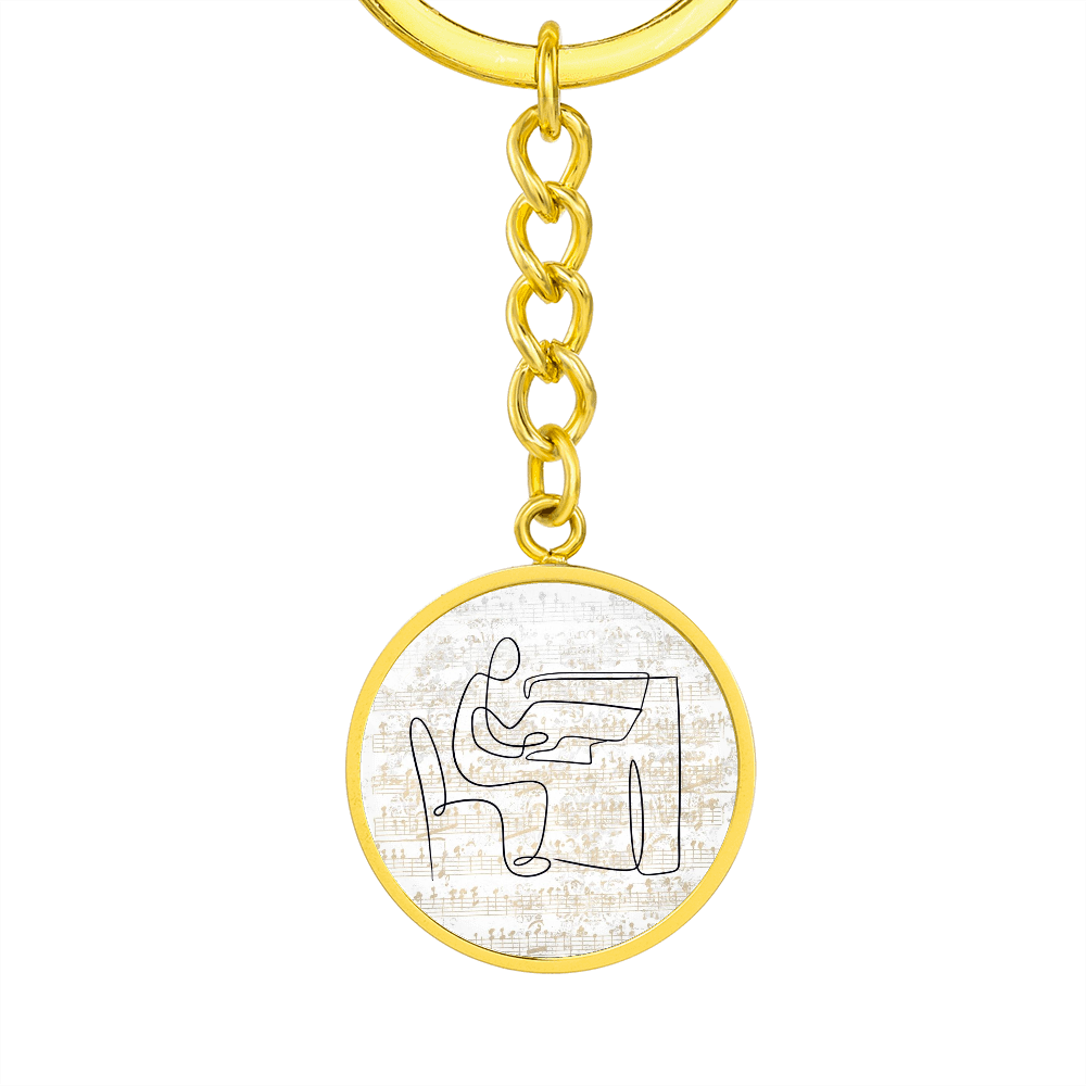 Piano Sheet Music | Circle Pendant Keychain | Gift for Pianist
