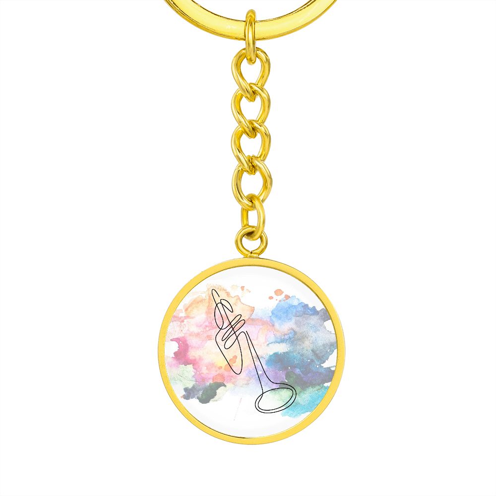 Trumpet Colorful | Circle Pendant Keychain | Gift for Trumpetist