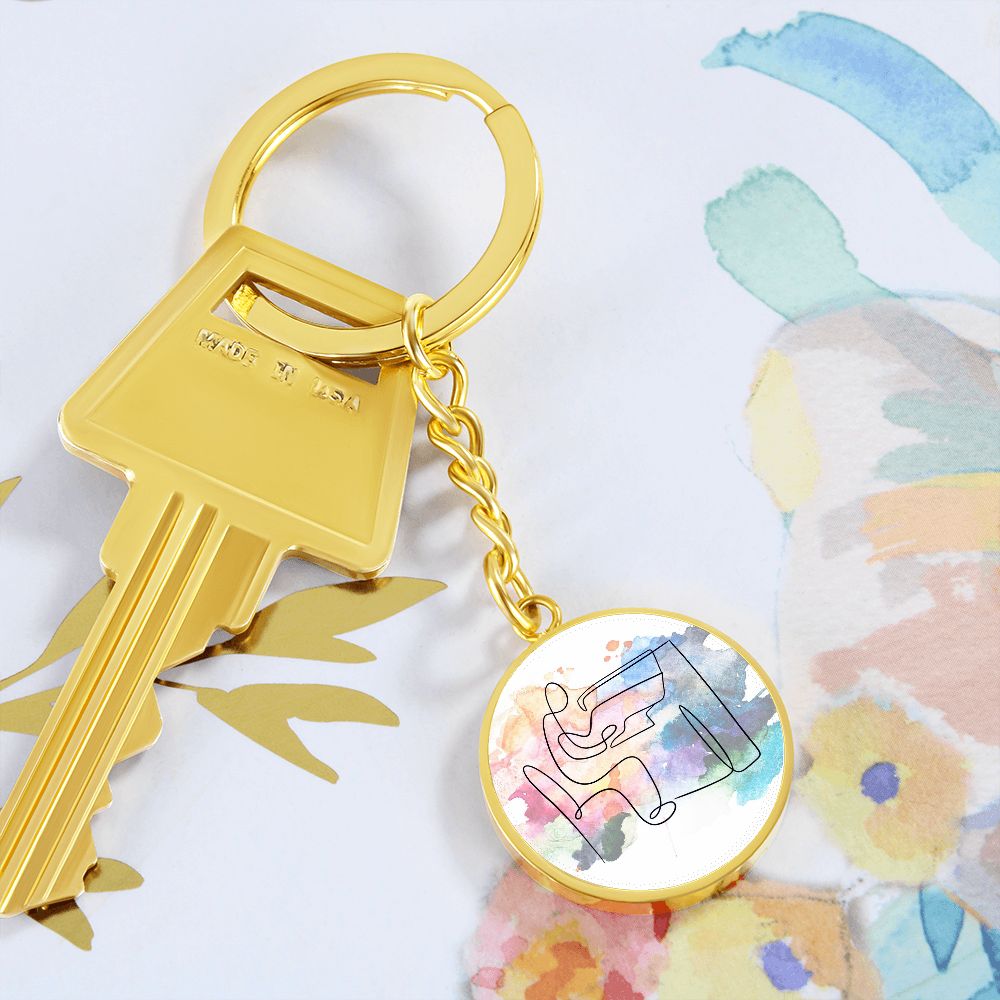 Piano Colorful | Circle Pendant Keychain | Gift for Pianist