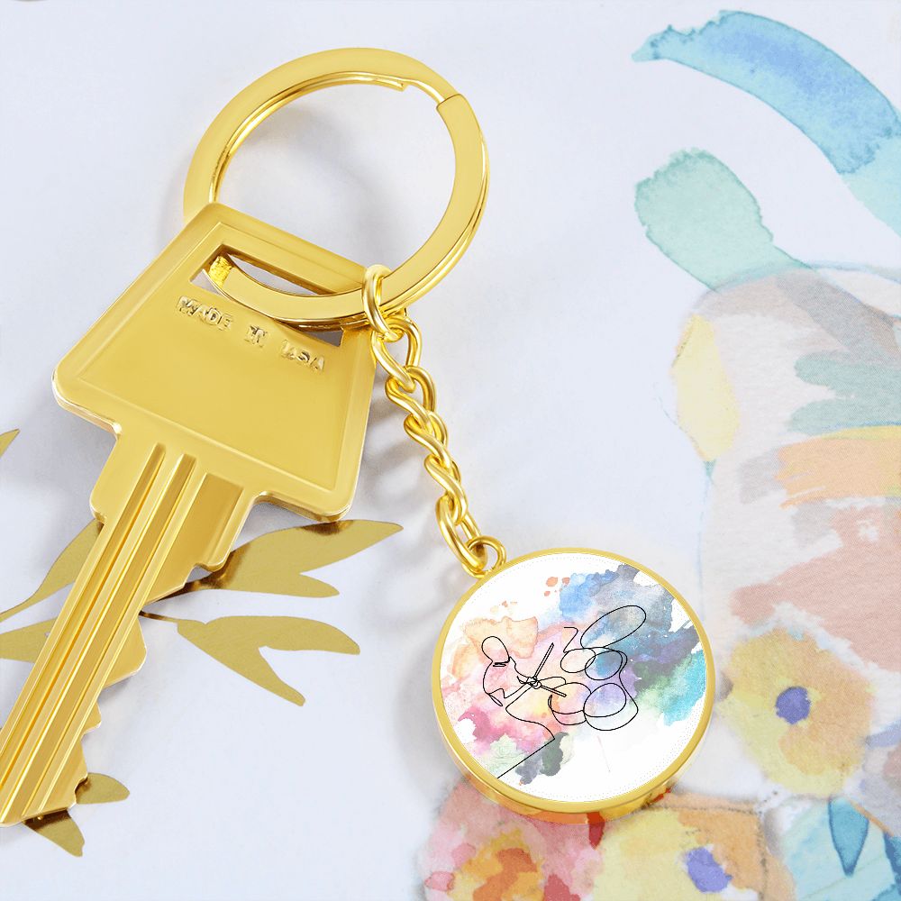 Drummer Colorful | Circle Pendant Keychain | Gift for Drummer