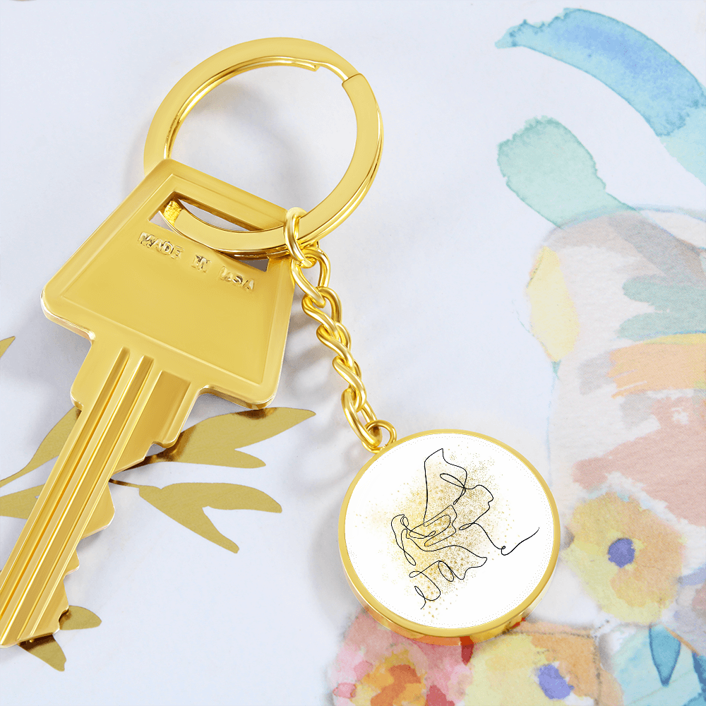 Grand Piano Gold Splatter | Circle Pendant Keychain | Gift for Pianist