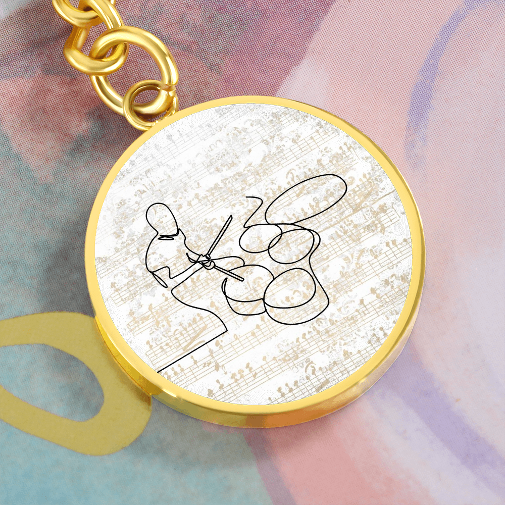 Drums Sheet Music | Circle Pendant Keychain | Gift for Drummer