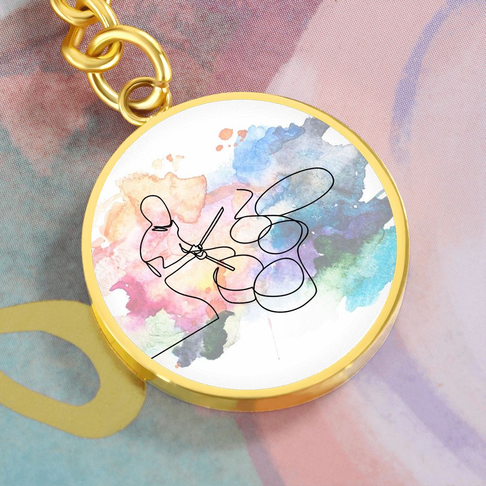 Drummer Colorful | Circle Pendant Keychain | Gift for Drummer
