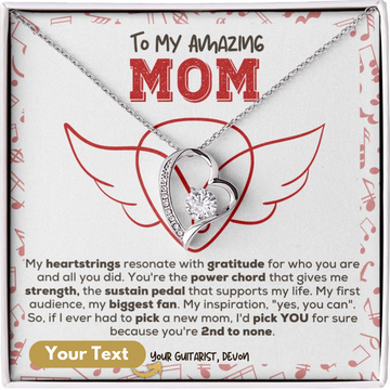 Necklace with Personalized Message Card My Heartstrings Resonate | Guitarist Gift for Mom