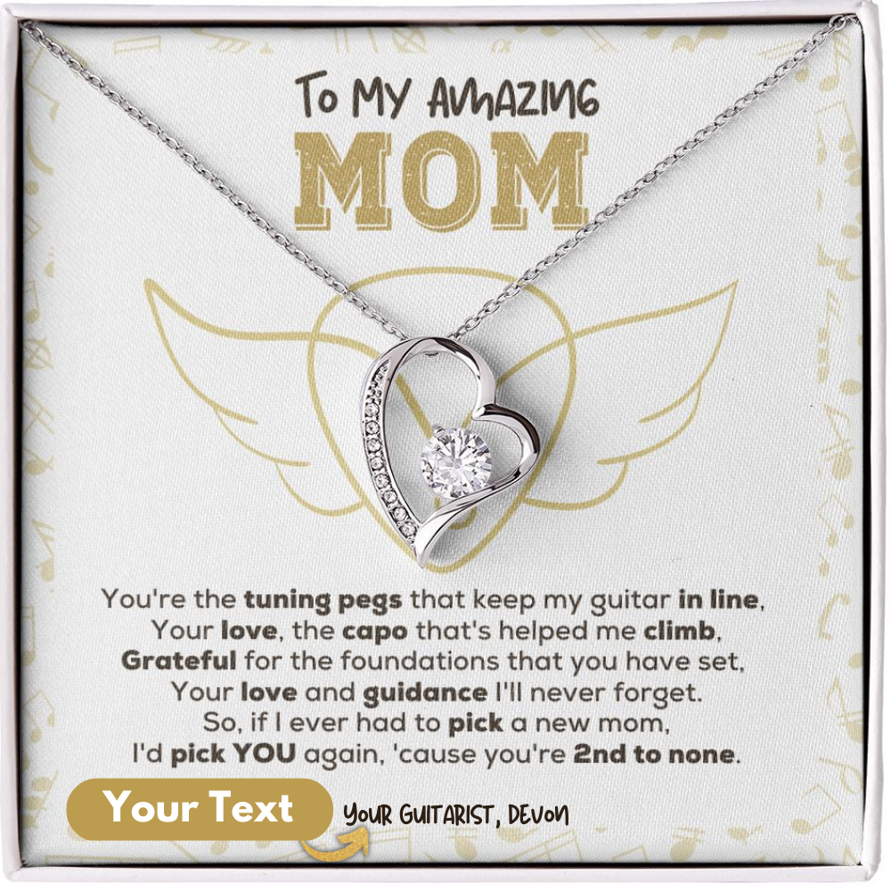 Necklace with Personalized Message Card You're the Tuning Pegs | Guitarist Gift for Mom