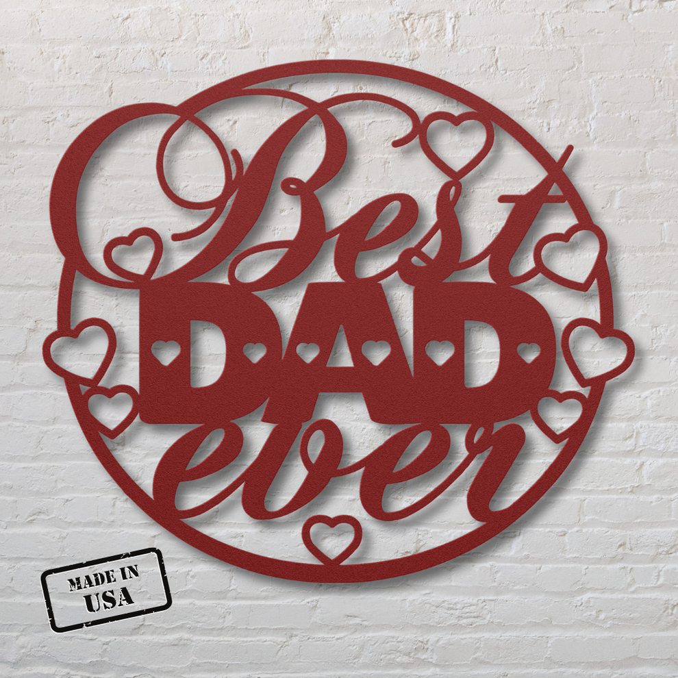 Best Dad Circle Sign | Metal Wall Art