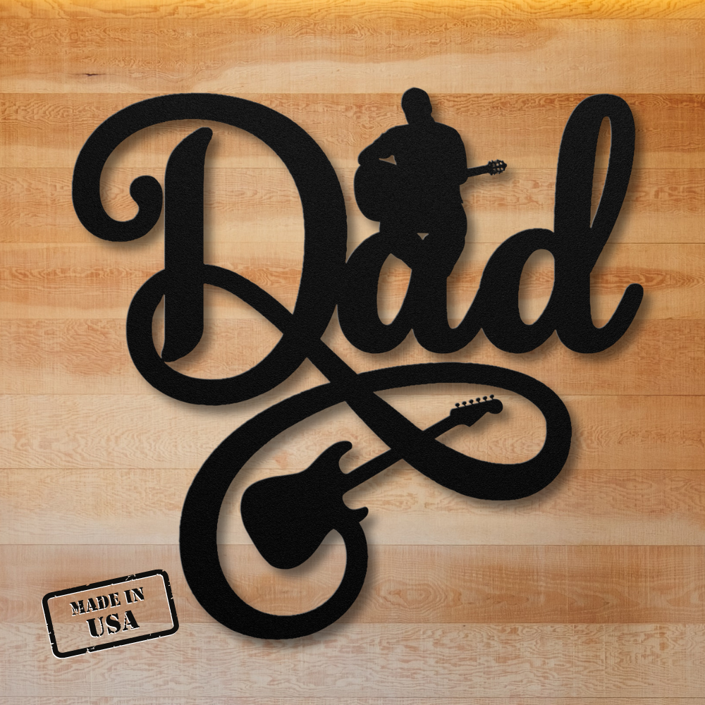 Guitarist dad metal wall sign 