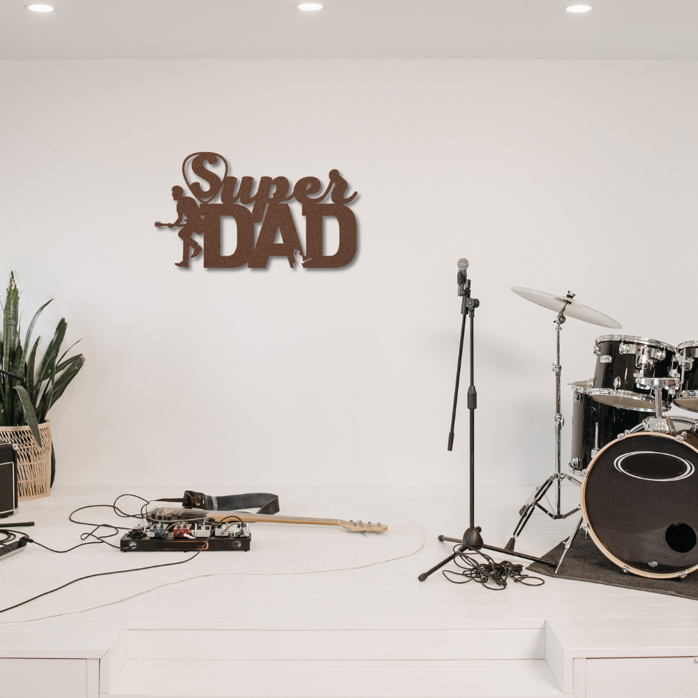 Guitarist dad metal wall sign 