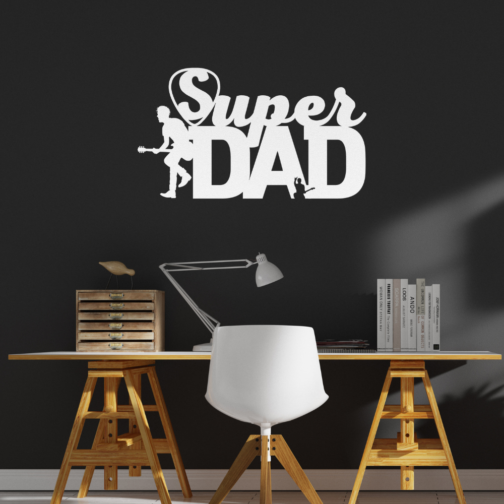 Guitarist dad metal wall sign 