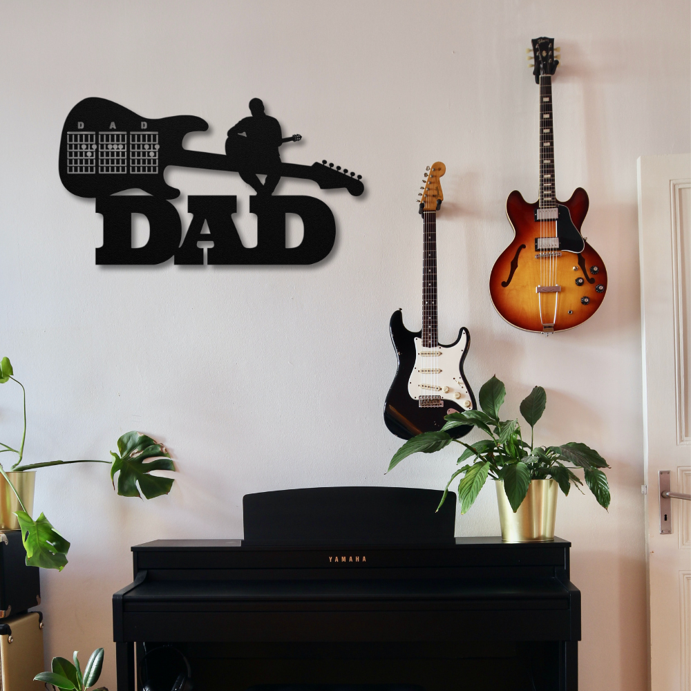 Guitarist dad metal wall sign 