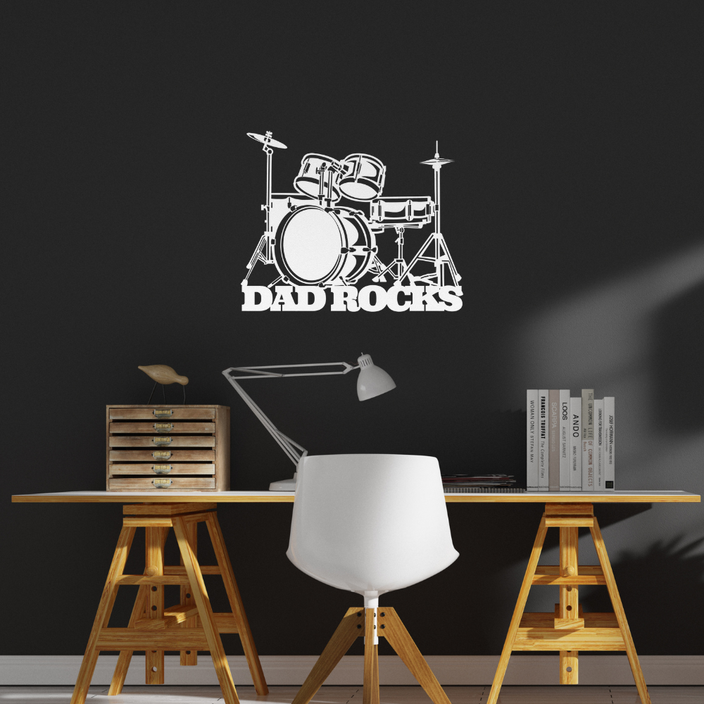 Drummer dad metal wall sign dad rocks father's day gift