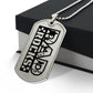 Dad Rocks Text with Guitarist Figures Dog Tag Necklace for Guitarist | Military Style Necklace SDT-DTD-0113