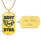 Best Dad Ever Heart Dog Tag Necklace for Guitarist | Military Style Necklace SDT-DTD-0101
