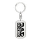 Dad Rocks Text with Guitarist Figures Dog Tag Keychain for Guitarist | Military Style Keychain SDT-DTK-0114