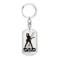 Dad Text with Guitarist Figures, Guitar Dog Tag Keychain for Guitarist | Military Style Keychain SDT-DTK-0112