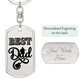 Best Dad Acoustic Guitarist Dog Tag Keychain for Guitarist | Military Style Keychain SDT-DTK-0102
