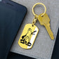 Dad Text with Guitarist Figures, Guitar Dog Tag Keychain for Guitarist | Military Style Keychain SDT-DTK-0110