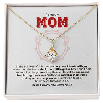 Rockstar Mom-to-be Expecting Drummer Child | Alluring Beauty Necklace | Mom-to-be gift from Drummer Dad
