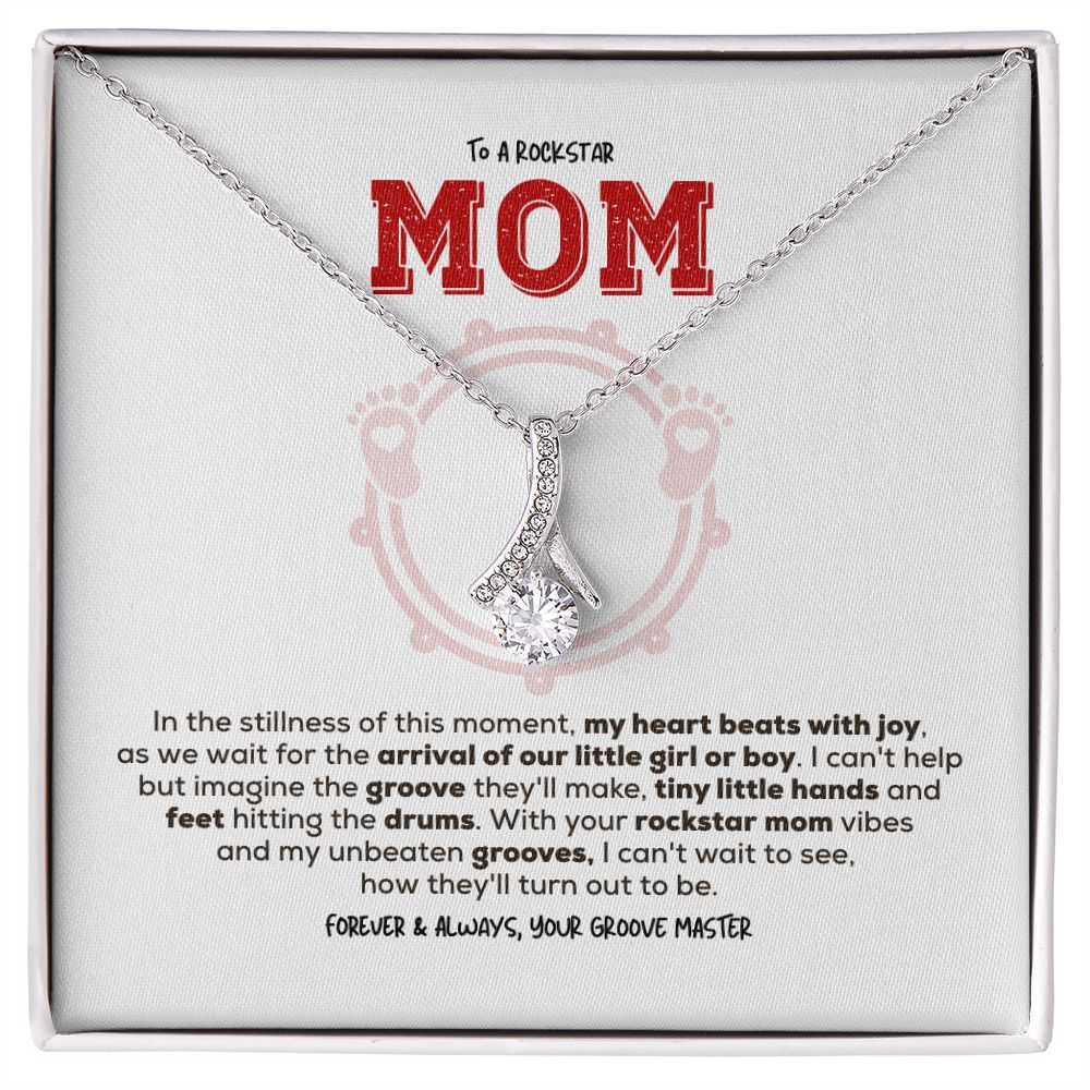 Rockstar Mom-to-be Expecting Drummer Child | Alluring Beauty Necklace | Mom-to-be gift from Drummer Dad