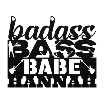 Badass Bass Babe | CUSTOM Metal Wall Art for Female Bass Guitarist