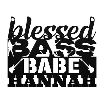 Blessed Bass Babe | CUSTOM Metal Wall Art for Female Bass Guitarist