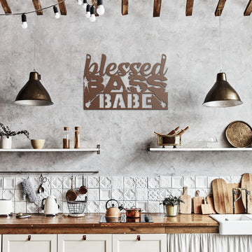 Blessed Bass Babe | Metal Wall Art for Female Bass Guitarist