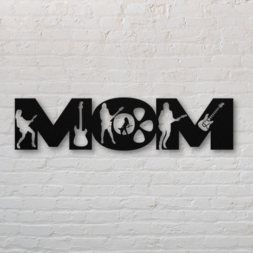 Mom Text Sign for Guitarist Mom | Metal Wall Art