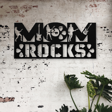 Mom Rocks Guitarist | Metal Wall Art