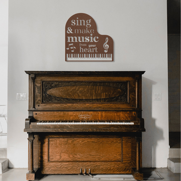 Grand Piano | Sing and Make Music Your Heart | Metal Wall Art
