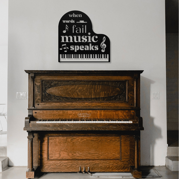 Grand Piano Line-Art | Metal Wall Art