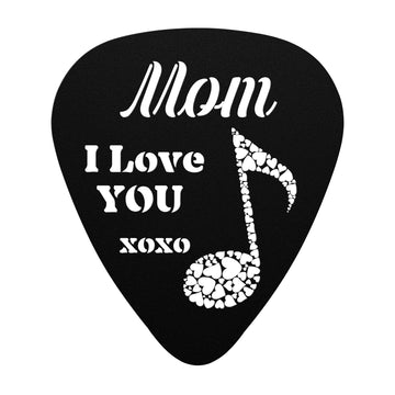 Mom I Love You Pick with Music Note | Metal Wall Art Pick Shape