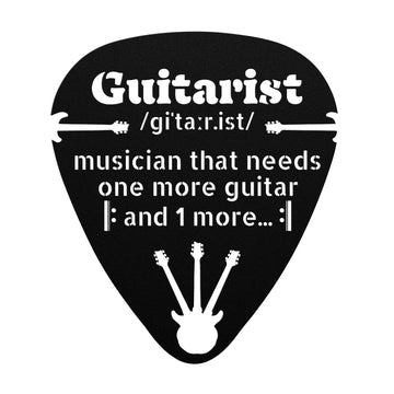 Pick Sign with Guitarist Definition | Metal Wall Art