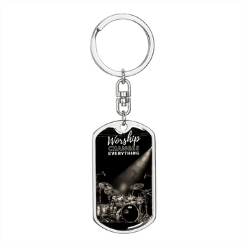 Worship Changes Everything | Drummer | Dog Tag Keychain
