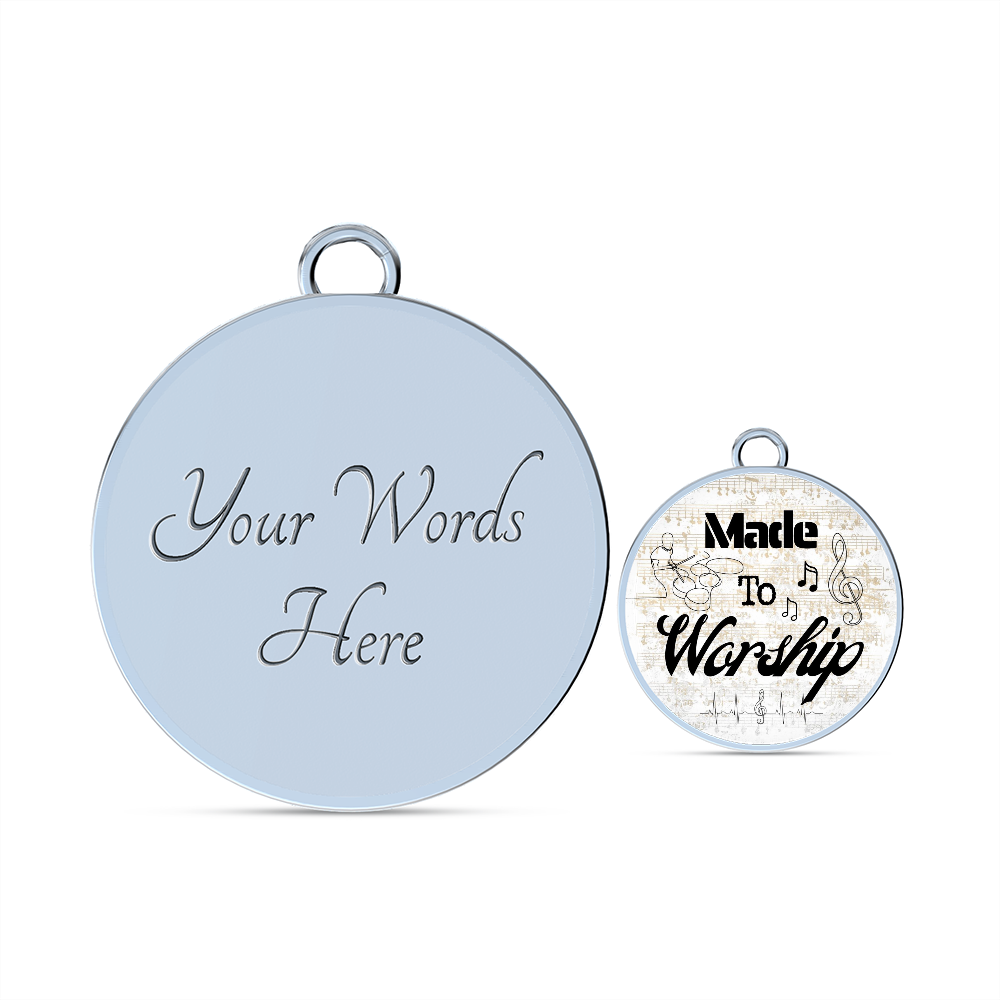 Made to Worship Gold Sheet Music | Bangle Circle Pendant | Drums | Gift for Drummer
