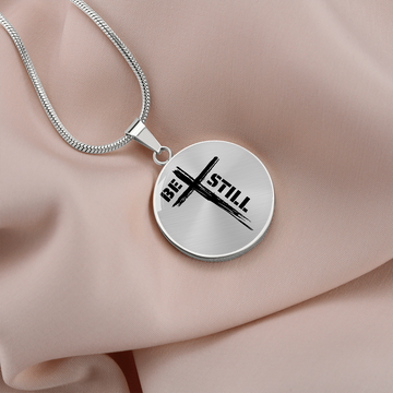 Be Still Cross | Necklace Circle Pendant Snake Chain