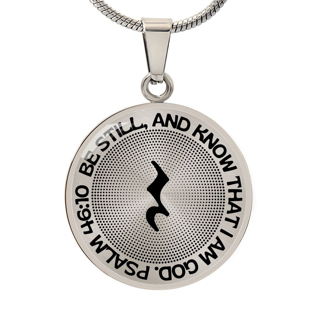 Be Still And Know | Music Rest | Dots | Necklace Circle Pendant