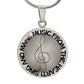 Sing & Make Music From The Heart | Music Clef | Dots | Necklace Circle Pendant