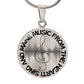 Sing & Make Music From The Heart | Music Clef | Sound Wave | Necklace Circle Pendant