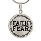 Faith Can Move Mountains | Faith Over Fear | Necklace Circle Pendant