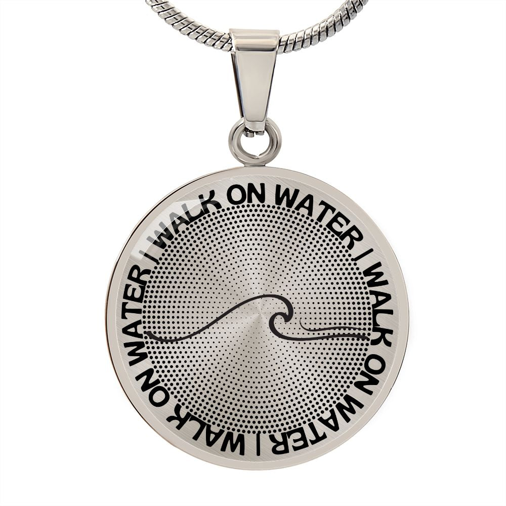 Walk On Water | Wave | Dots | Necklace Circle Pendant