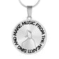 Sing & Make Music From The Heart | Music Notes | Necklace Circle Pendant
