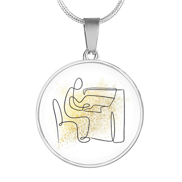 Piano Gold Splatter | Circle Pendant Necklace | Gift for Pianist