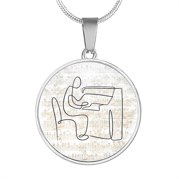 Piano Sheet Music | Circle Pendant Necklace | Gift for Pianist