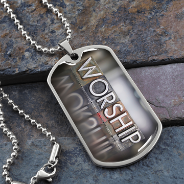 Worship | Blocks | Dog Tag Necklace